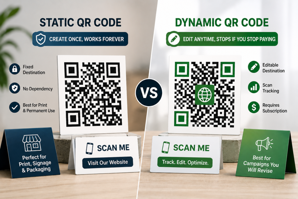 dynamic vs static qr code